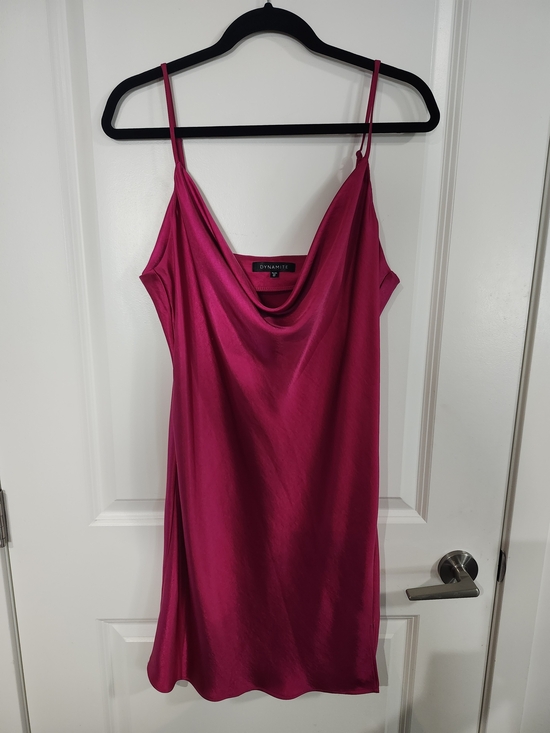 Dynamite Dresses & Skirts - Dynamite Fuchsia Satin Slip Dress